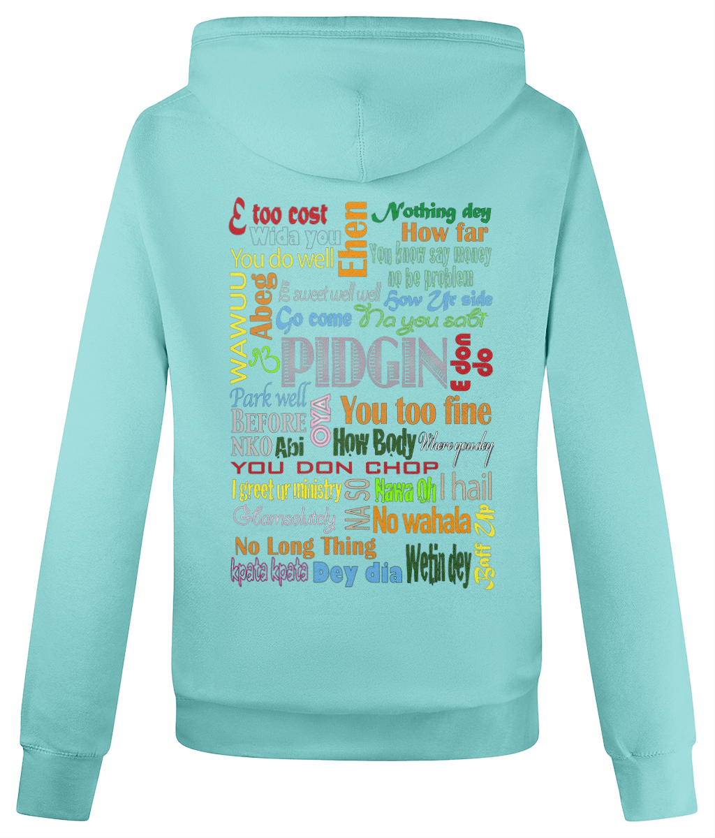 AfriBix Pidgin Print Cross Neck Hoodie