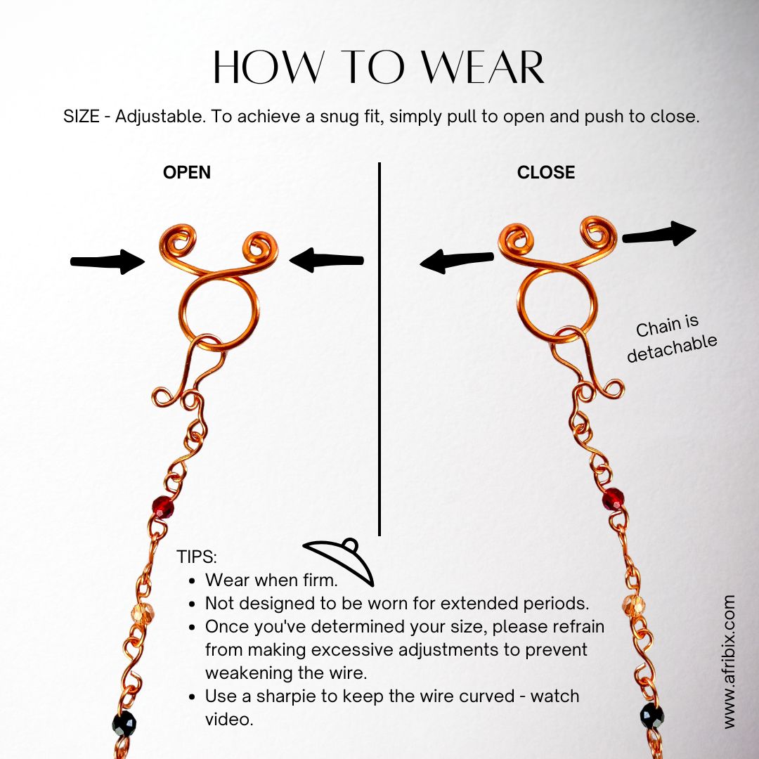 Adagio Chain Adjustable Non-permanent Crystal Nipple Rings, No Piercing Jewellery