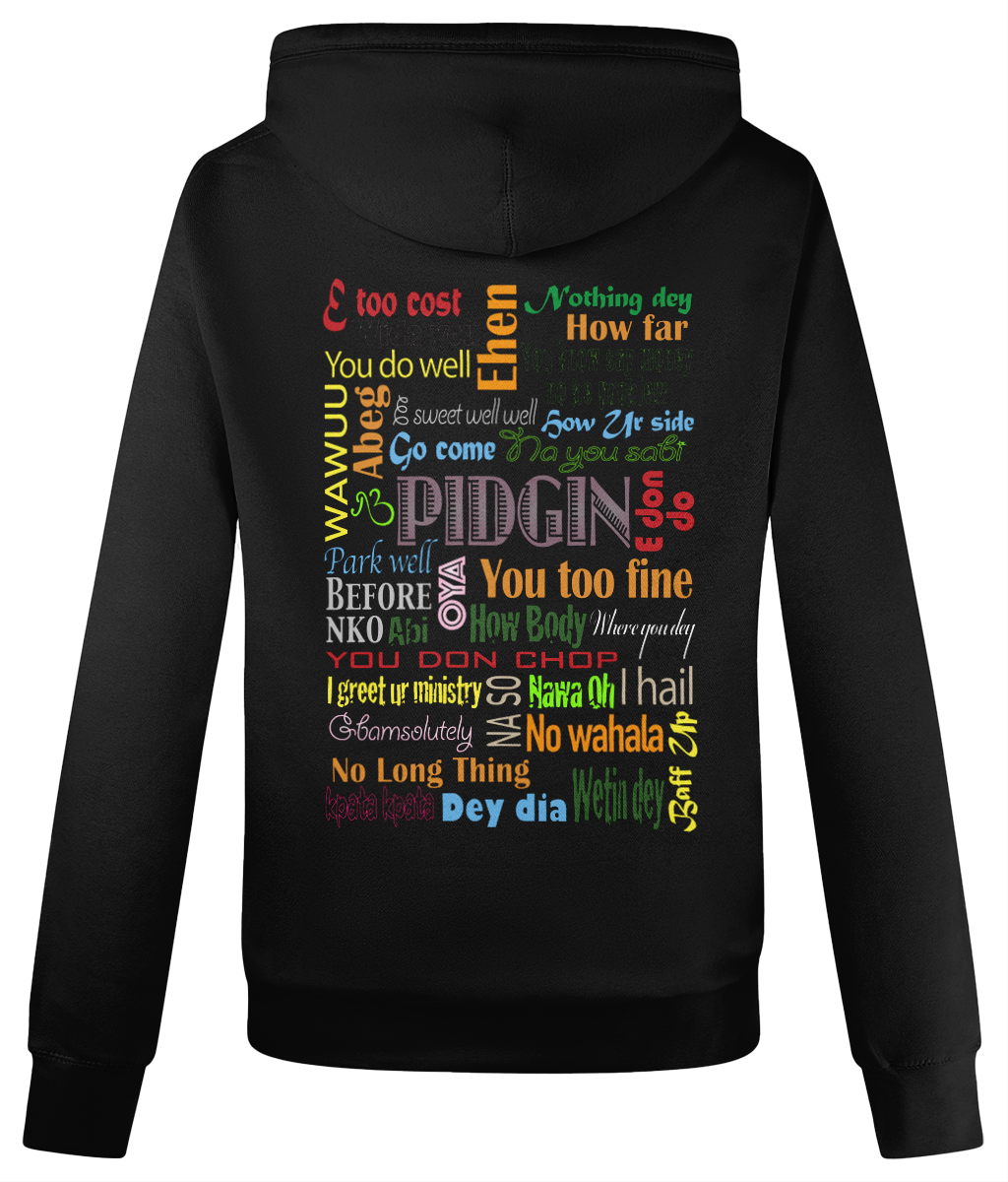 AfriBix Pidgin Print Cross Neck Hoodie