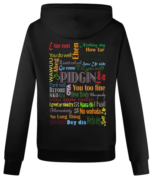 AfriBix Pidgin Print Cross Neck Hoodie