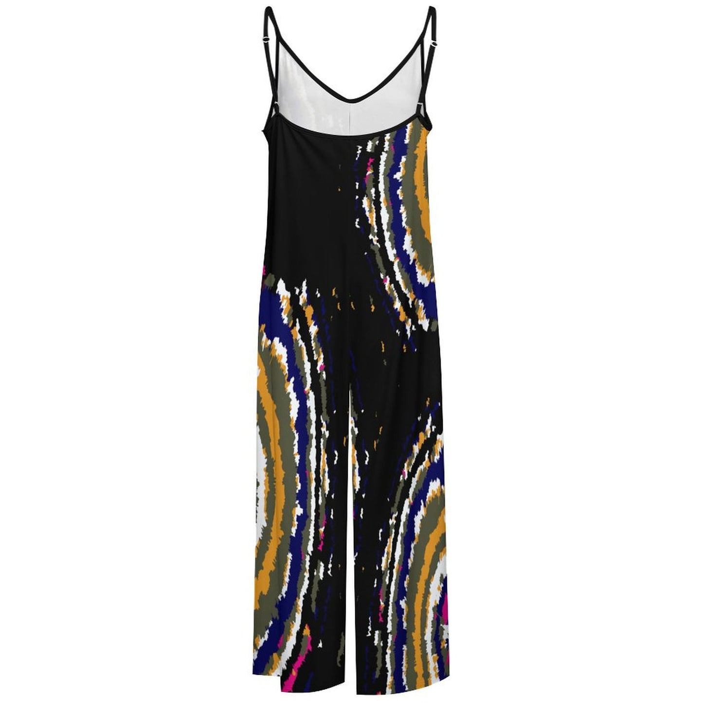 Black Tie and Dye Suspender Jumpsuit