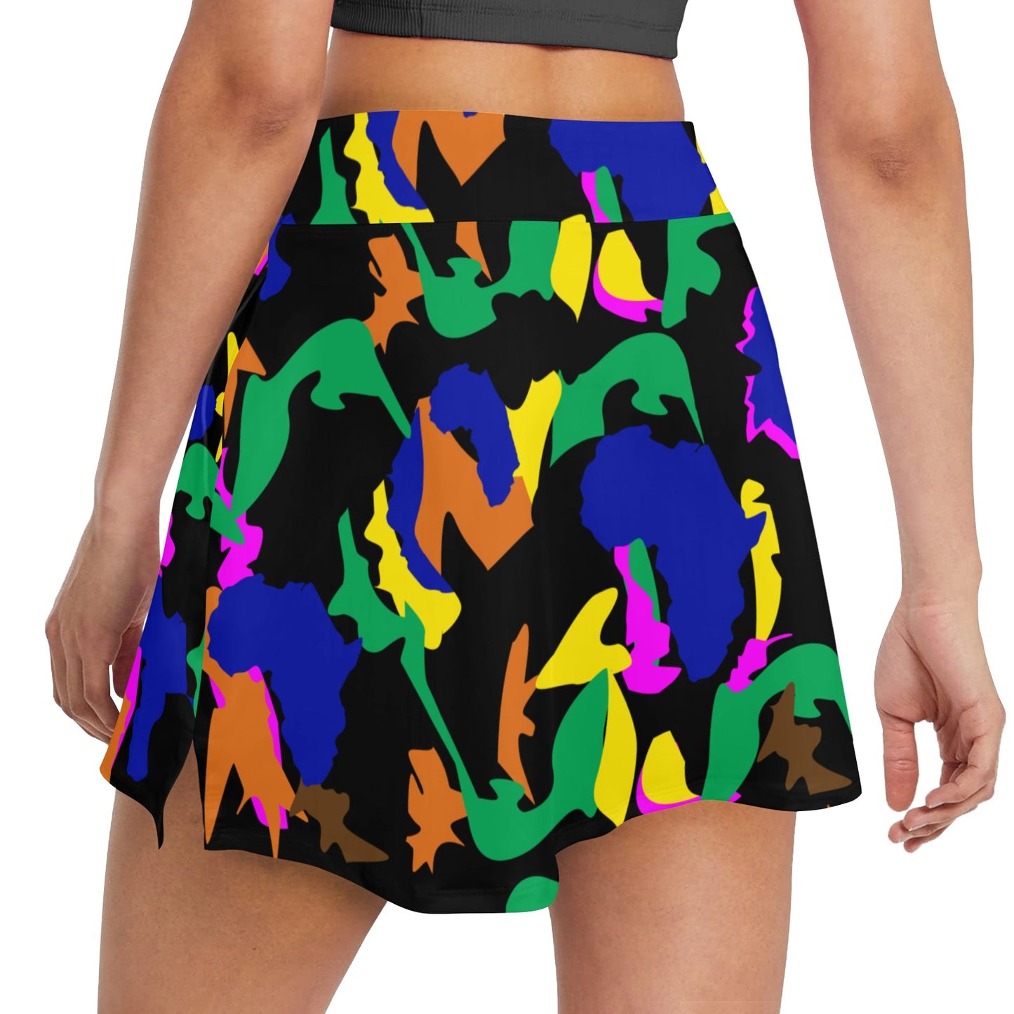 AfriBix Camo Tennis and Golf Women's Skort Skirt with Pocket
