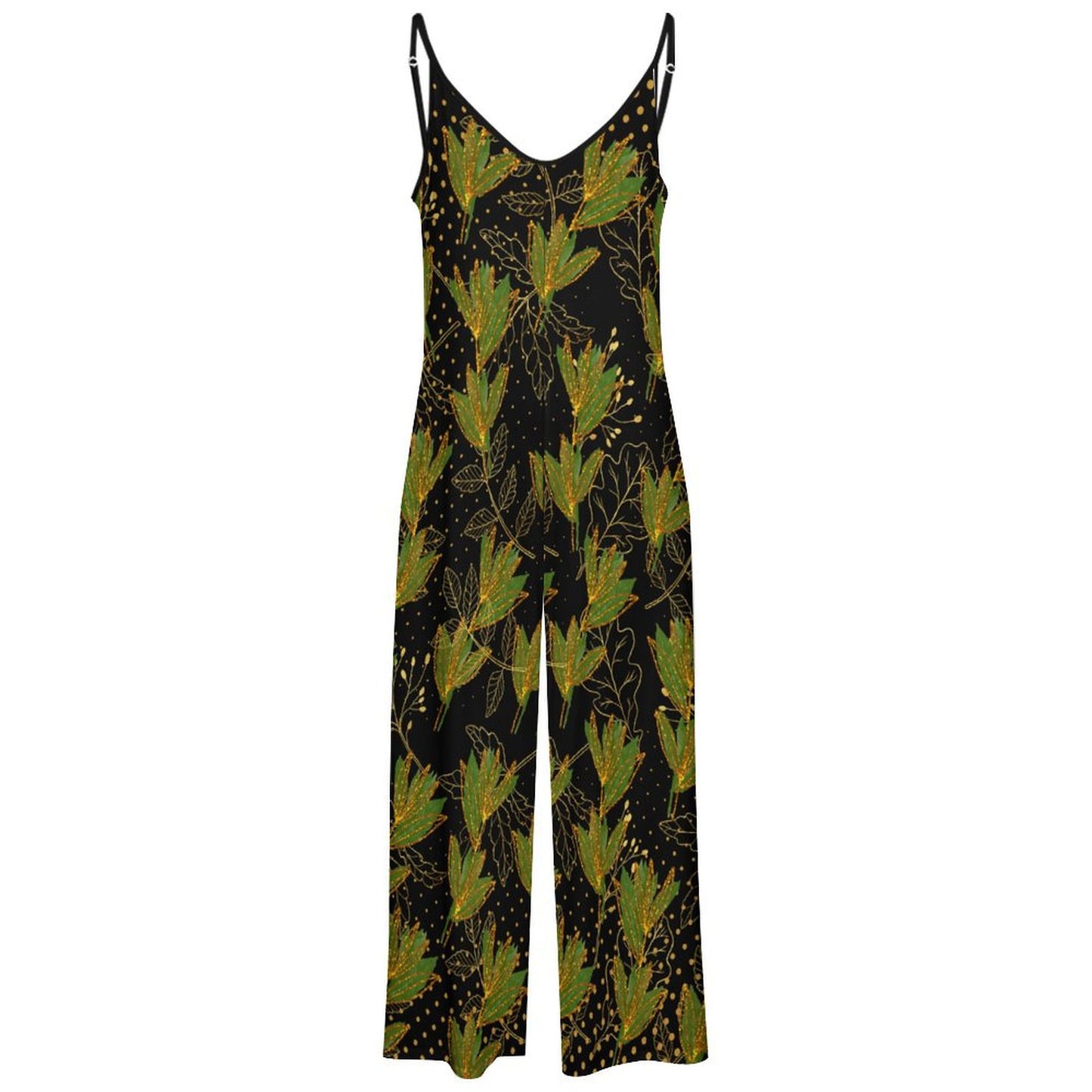 AfriBix Gold Leaf Ankara Suspender Jumpsuit