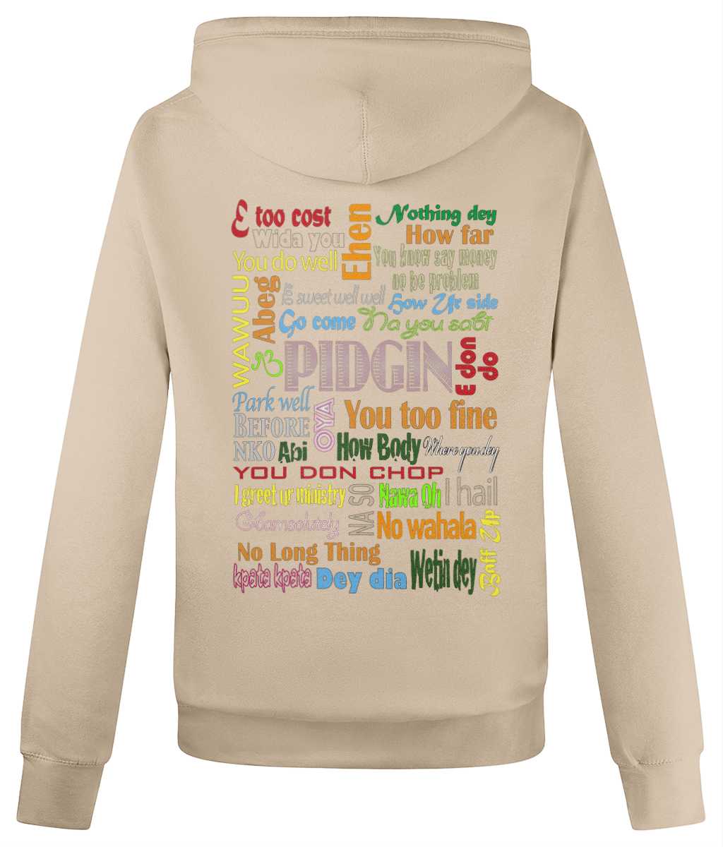 AfriBix Pidgin Print Cross Neck Hoodie