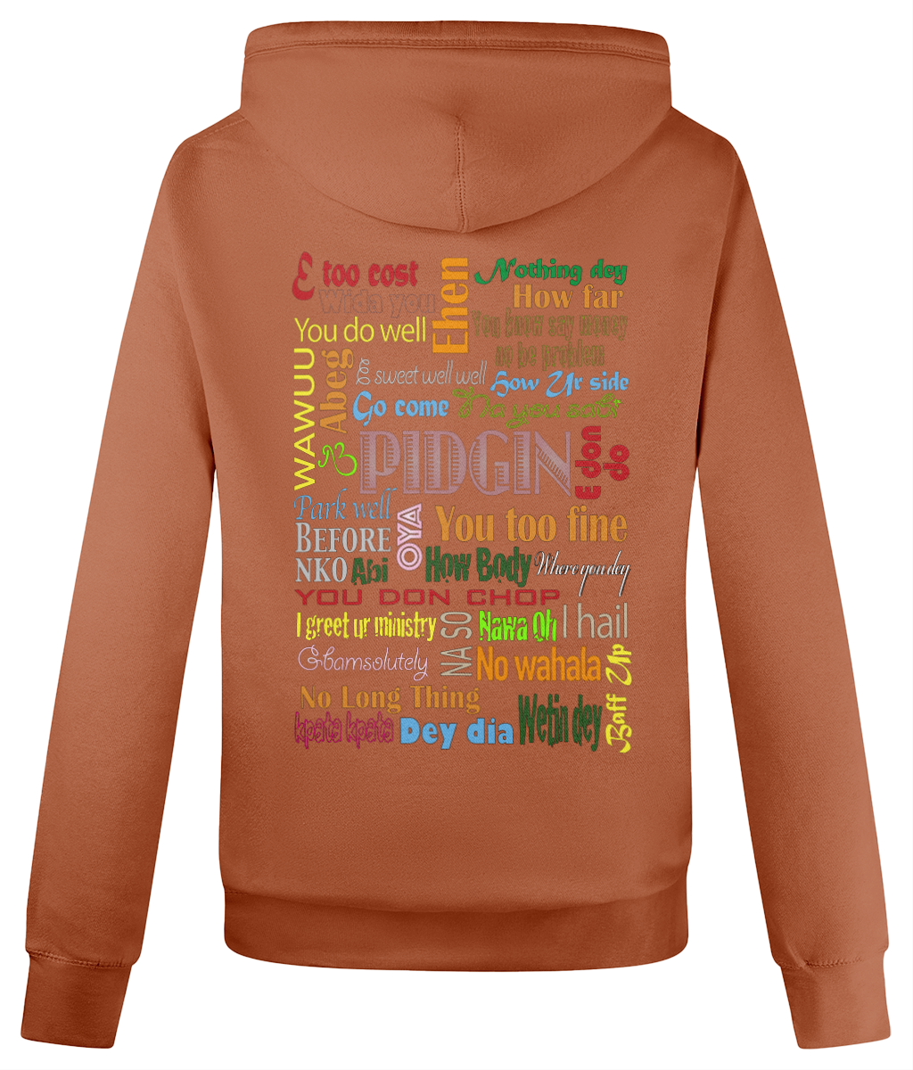 AfriBix Pidgin Print Cross Neck Hoodie