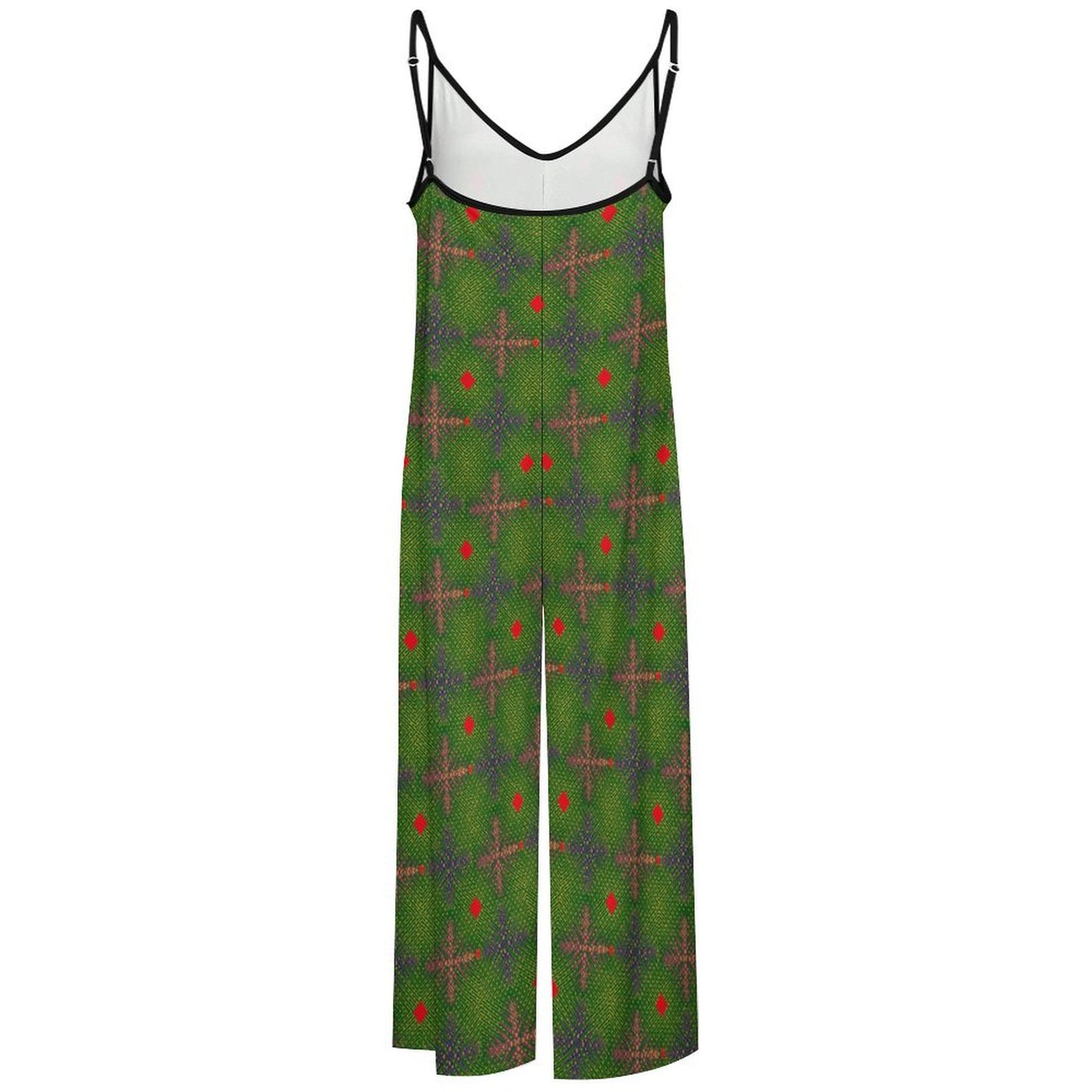 Green Ankara Suspender Jumpsuit