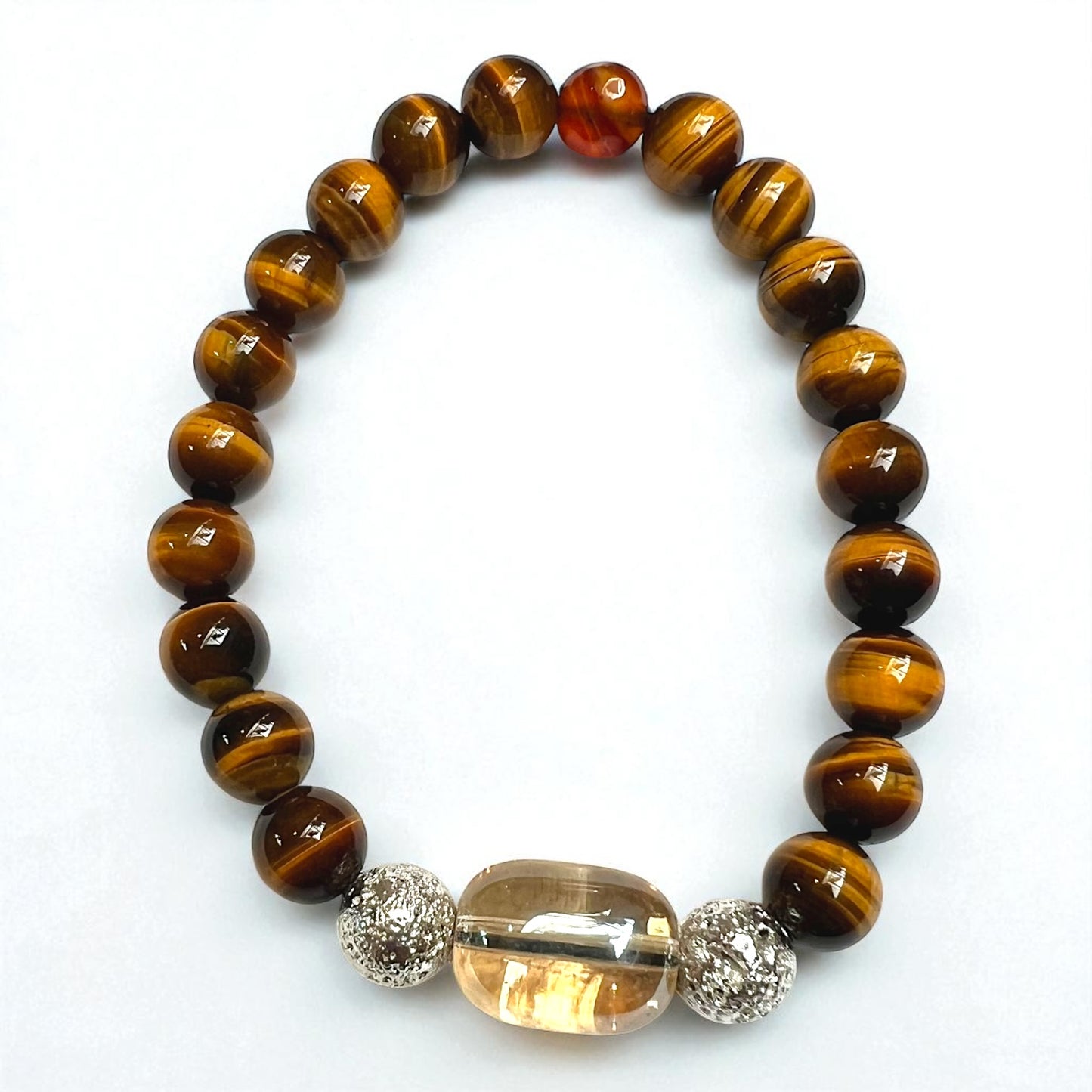 Genuine Tiger Eye Elastic Bracelet Set