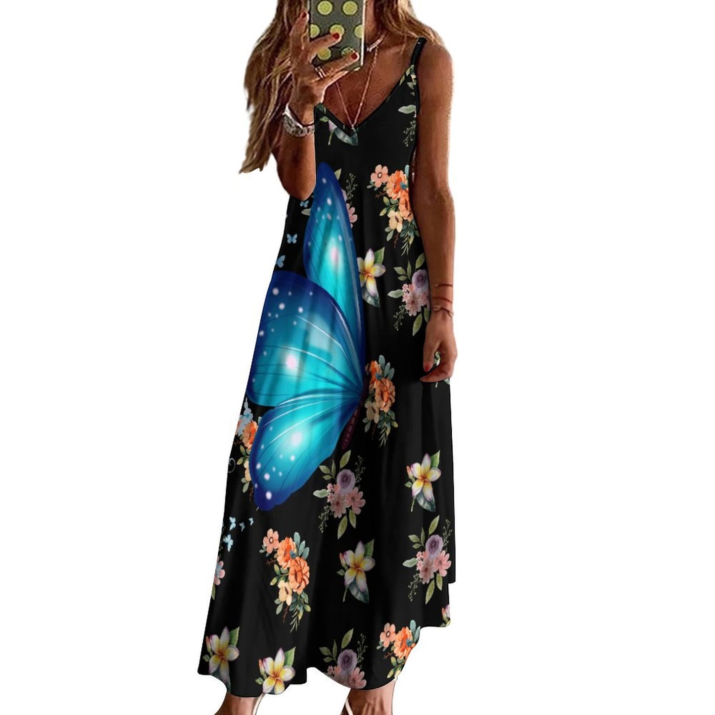 Floral Spaghetti Strap Women's Maxi Long Dress