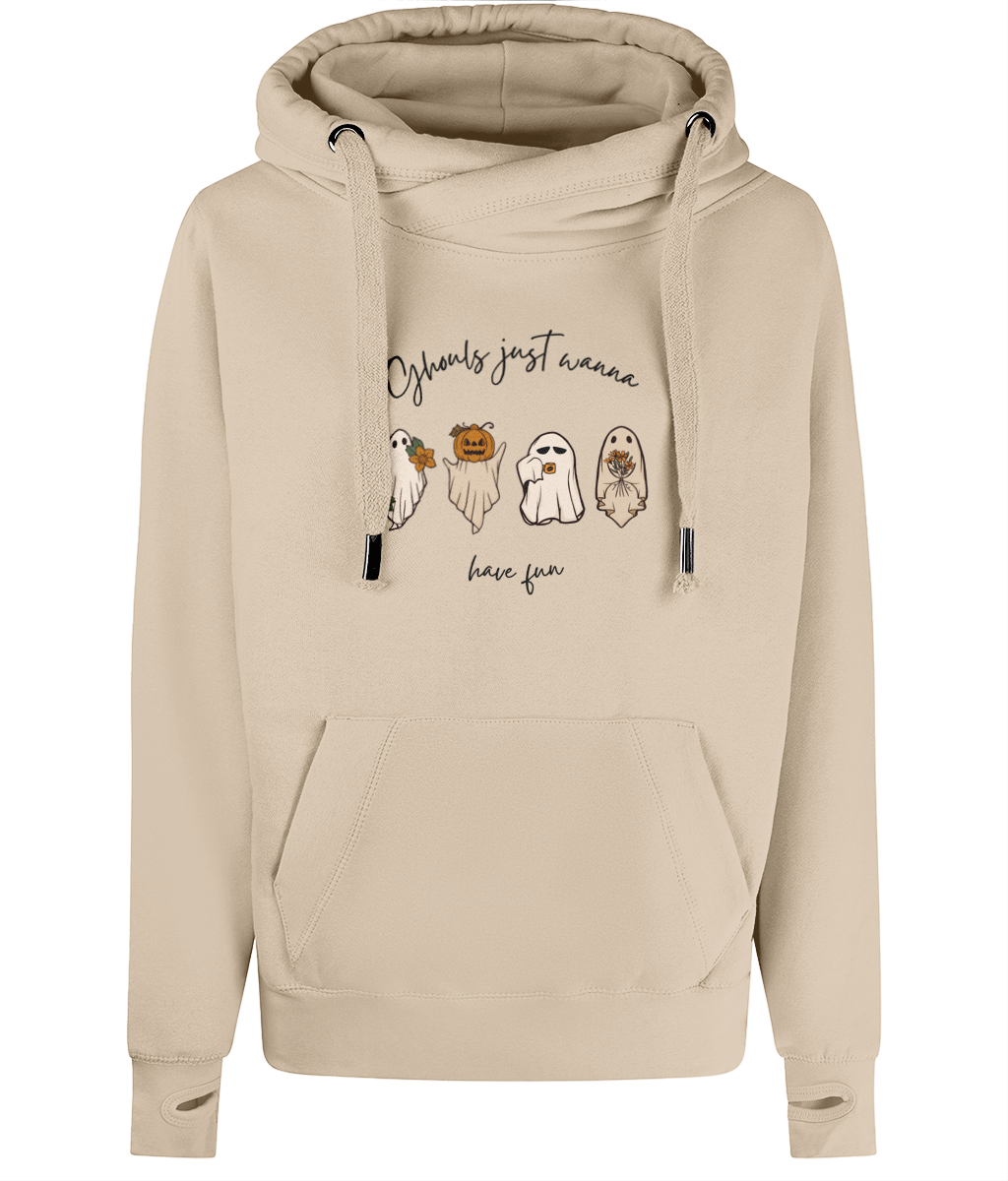 Unisex Halloween Cross Neck Ghost Hoodie