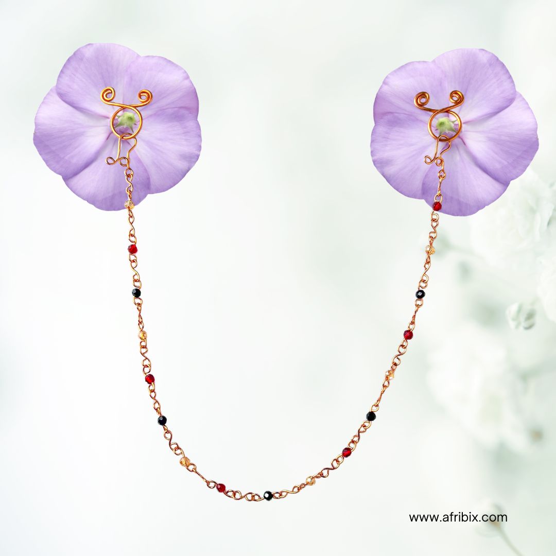 Adagio Chain Adjustable Non-permanent Crystal Nipple Rings, No Piercing Jewellery