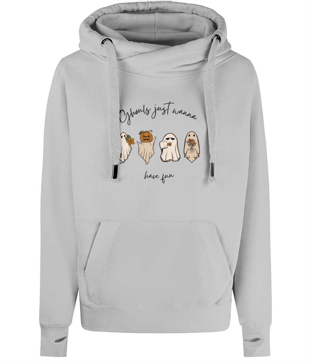 Unisex Halloween Cross Neck Ghost Hoodie