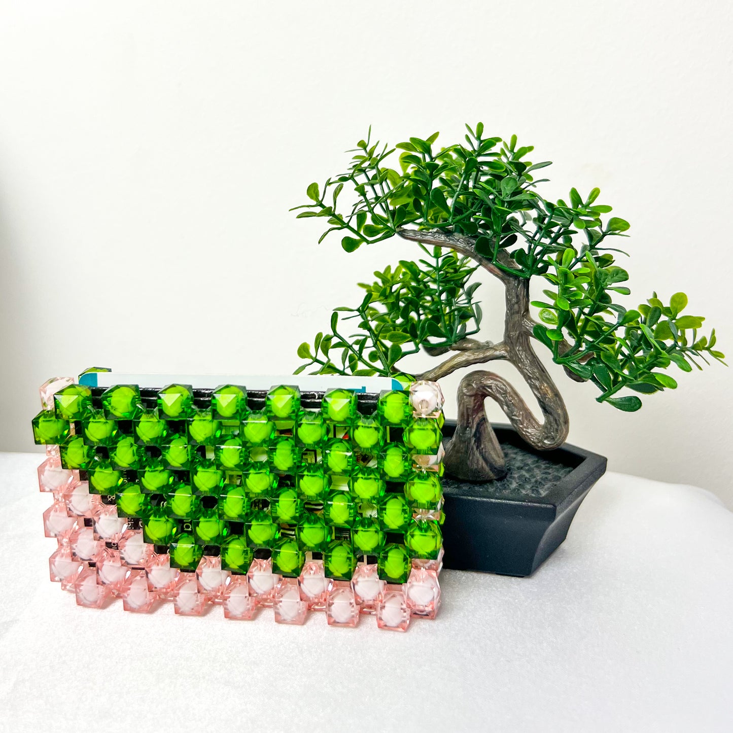 Pink and Green Business Card and Credit Card Holder
