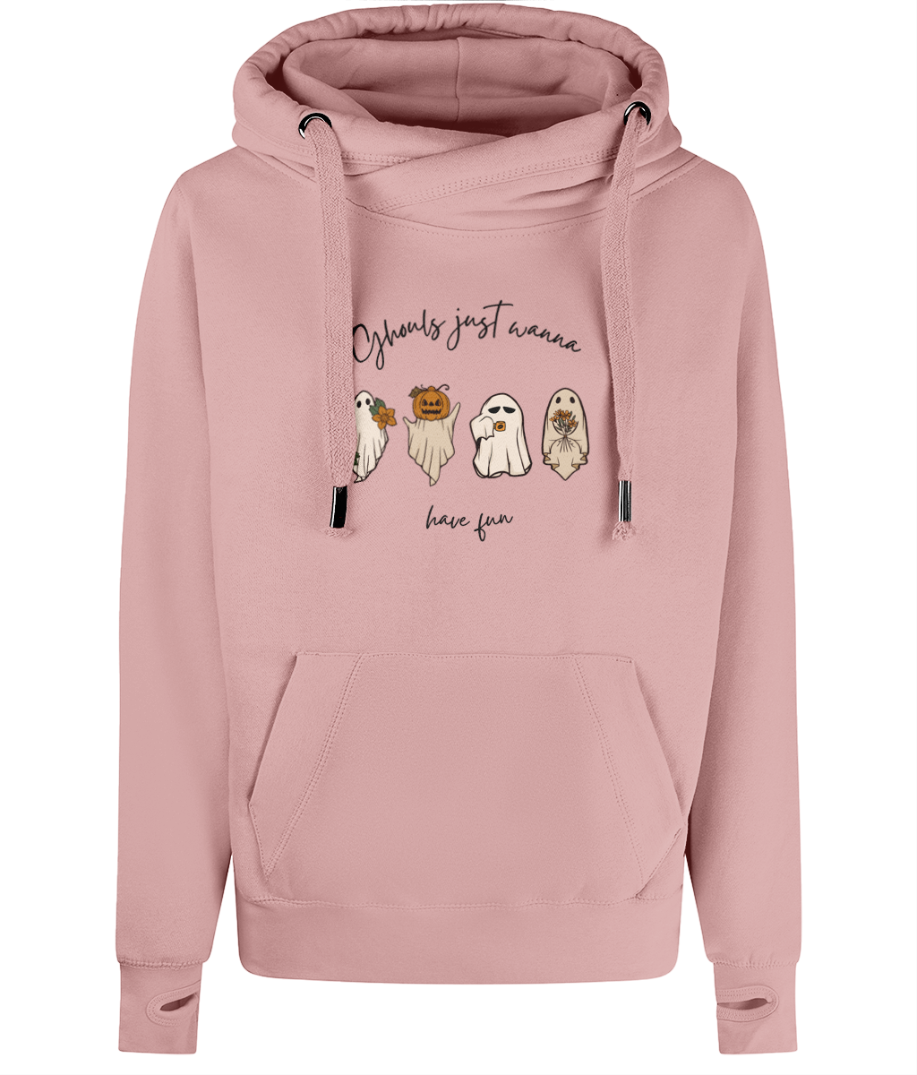 Unisex Halloween Cross Neck Ghost Hoodie