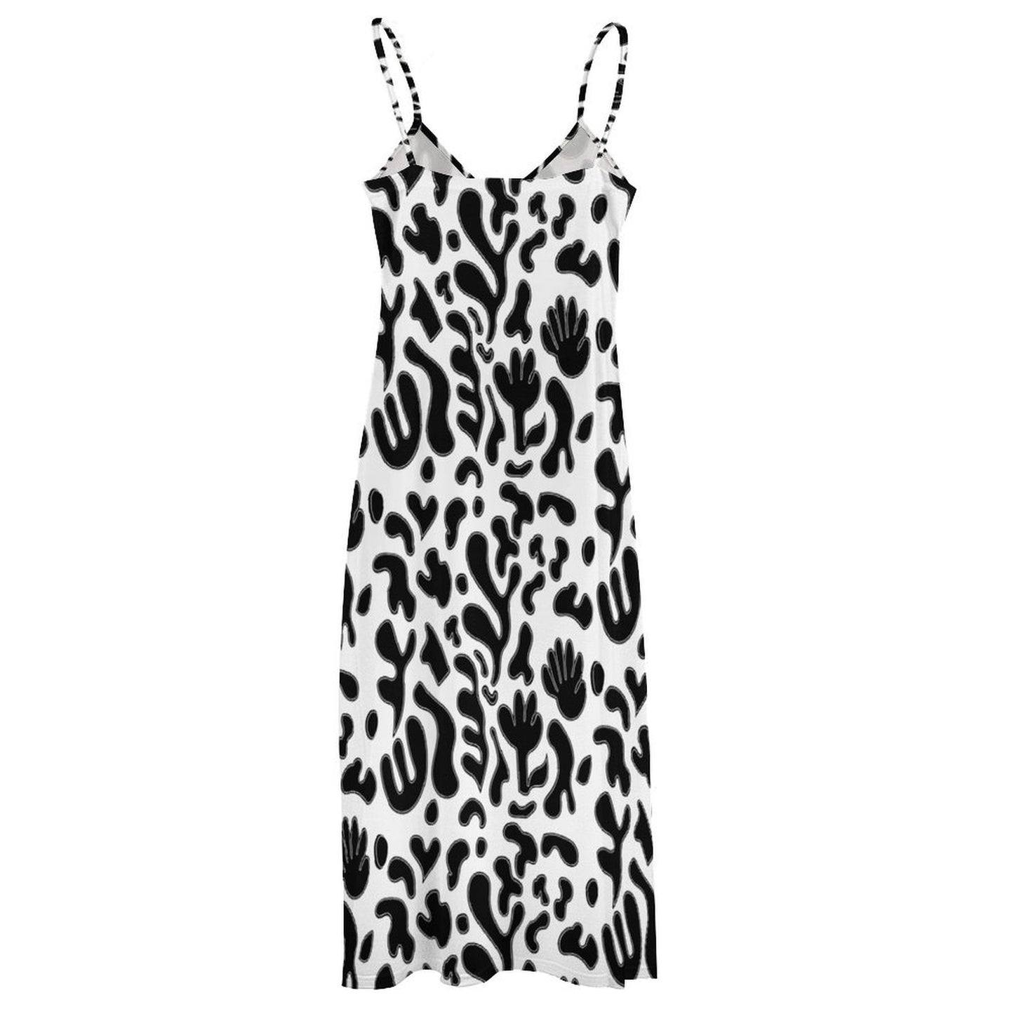 Black and White Spaghetti Strap Women's Maxi Long Dress