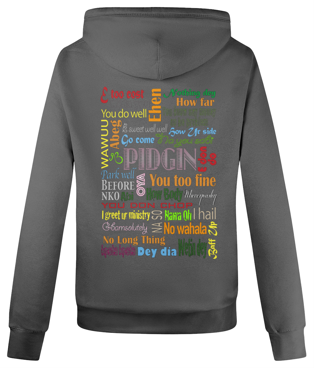 AfriBix Pidgin Print Cross Neck Hoodie