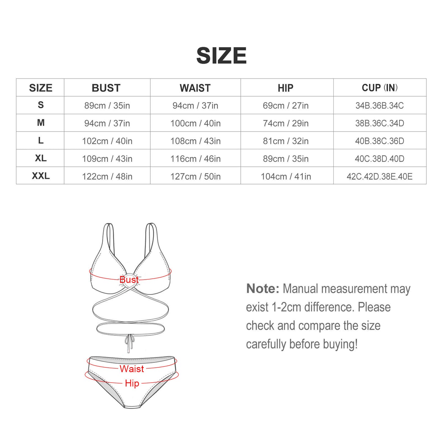 Queen Vee Hibiscus Floral Two Piece Bikini Swimsuit