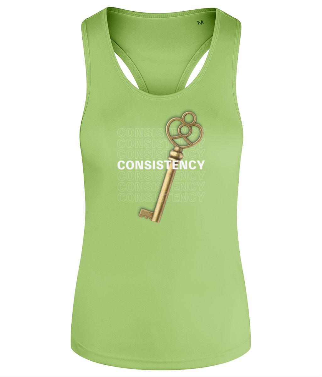 Consistency is Key Women's Recycled Racerback Vest Gym Tank Top