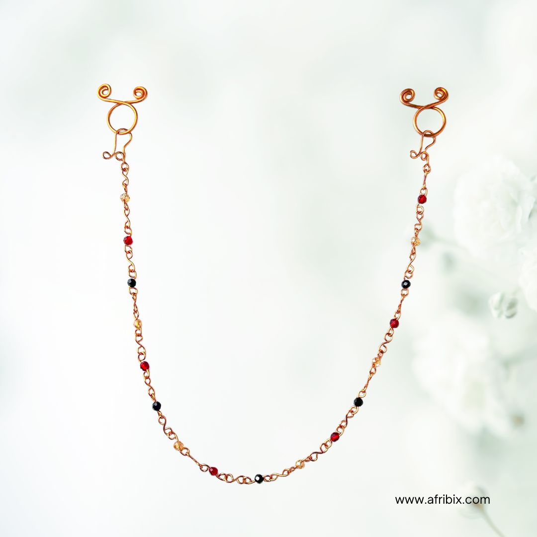 Adagio Chain Adjustable Non-permanent Crystal Nipple Rings, No Piercing Jewellery