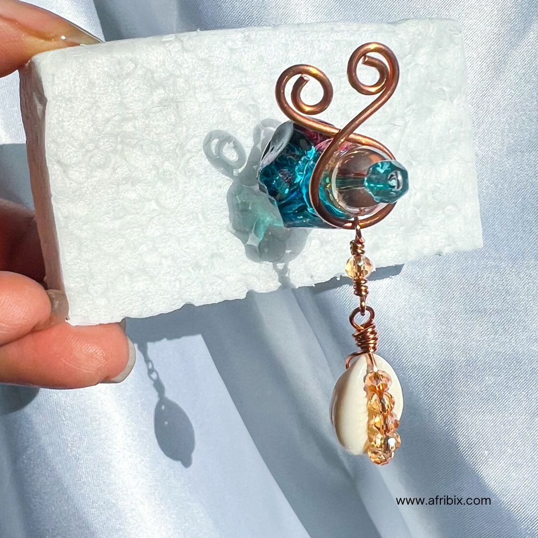 Adagio Cowrie Adjustable Non-permanent Crystal Nipple Rings, No Piercing Jewellery - Set of 2