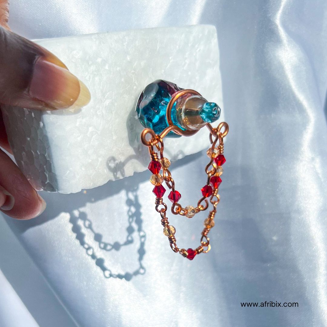 Celeste Adjustable Non-permanent Crystal Chain Nipple Rings, No Piercing Jewellery - Set of 2