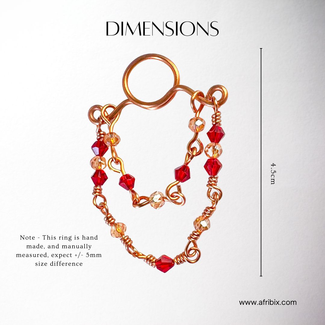 Celeste Adjustable Non-permanent Crystal Chain Nipple Rings, No Piercing Jewellery - Set of 2