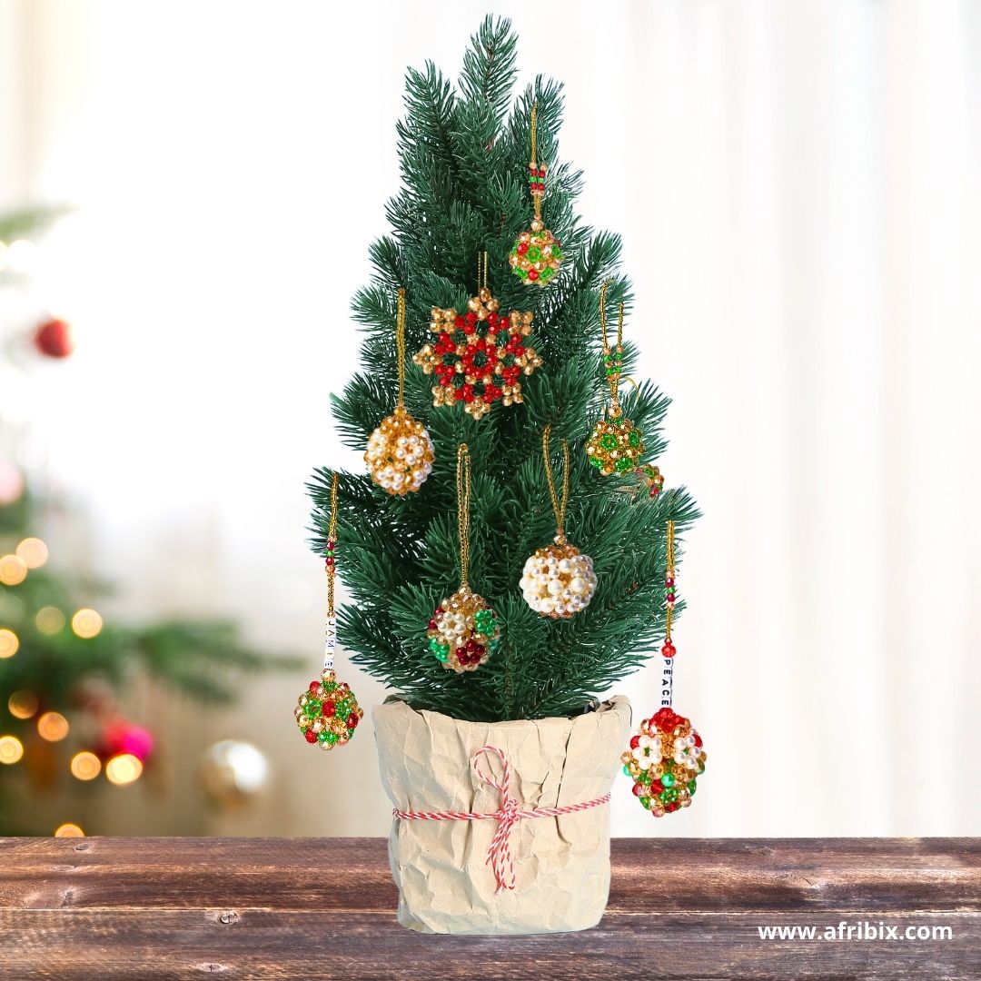 Red, Gold and Green Personalised Luxury Crystal Bauble |Christmas Ornament