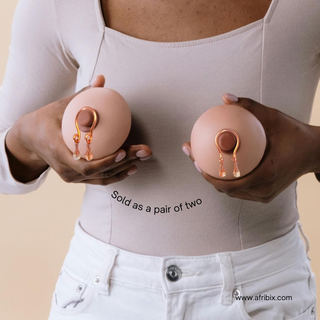 Eden Crystal Adjustable Non-permanent Nipple Rings, Gemstone Nipple Jewellery  - Set of 2