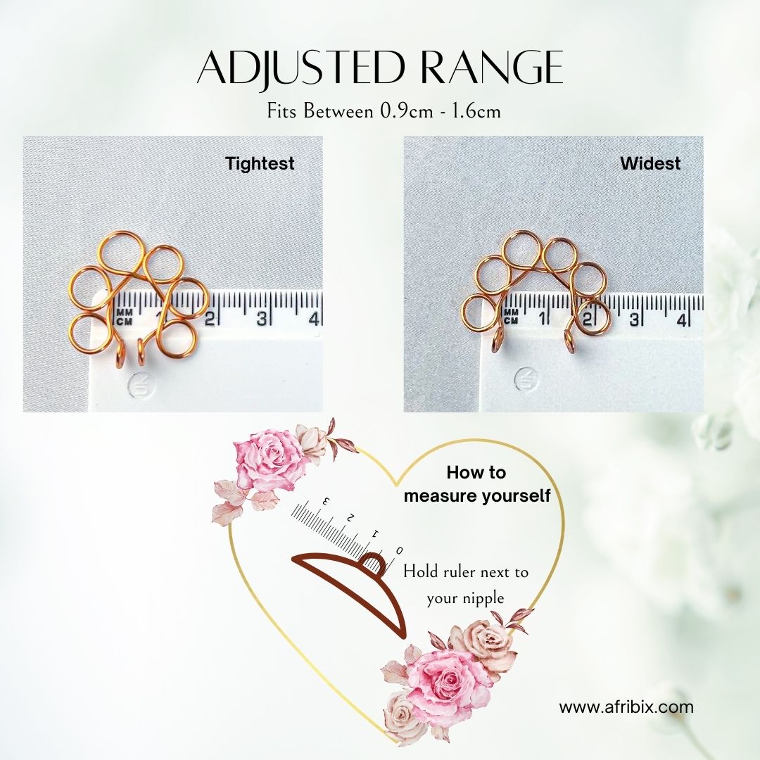 Majesty Adjustable Non-permanent Nipple Rings, No Piercing Jewellery - Set of 2