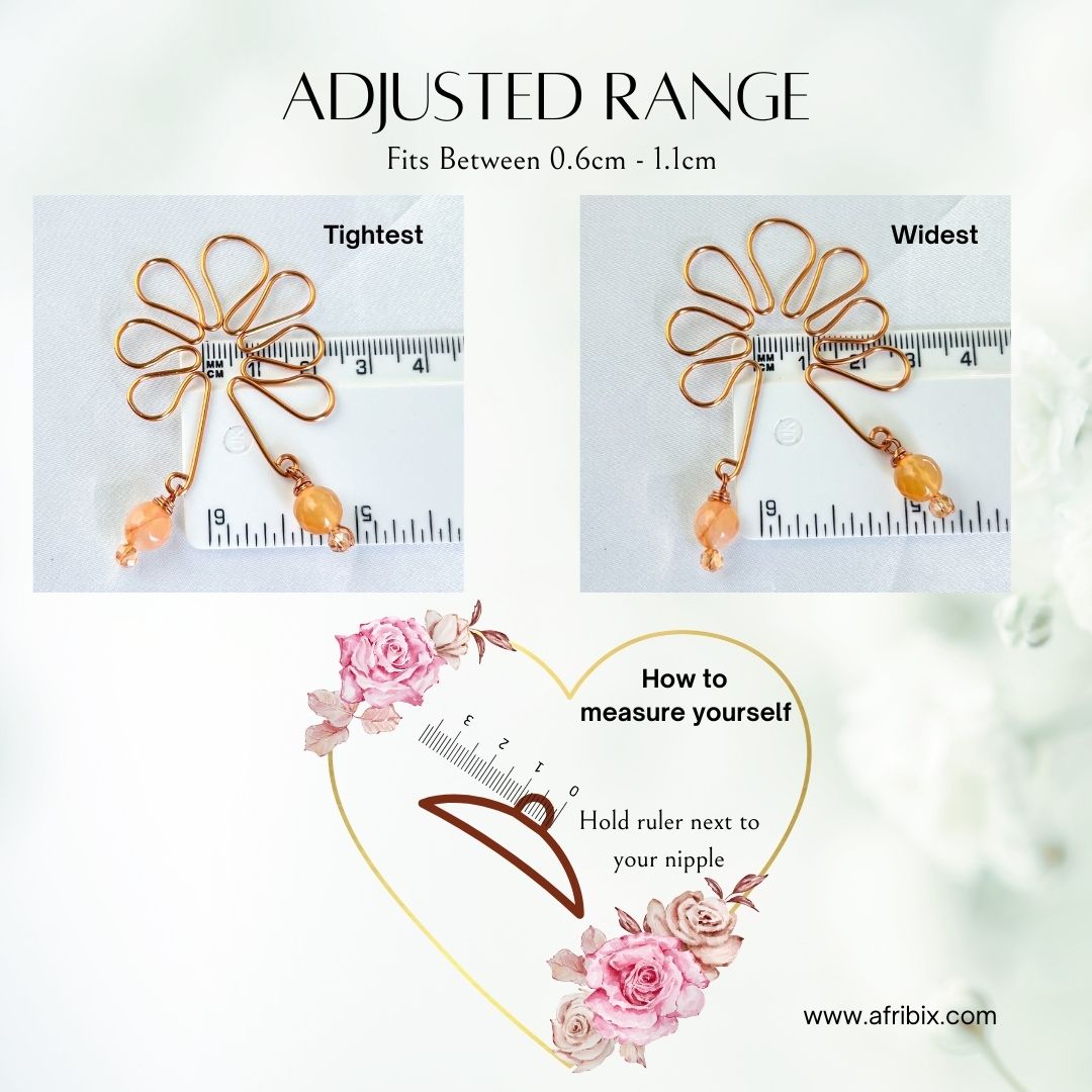 Regal Adjustable Non-permanent Crystal Nipple Rings, No Piercing Jewellery - Set of 2