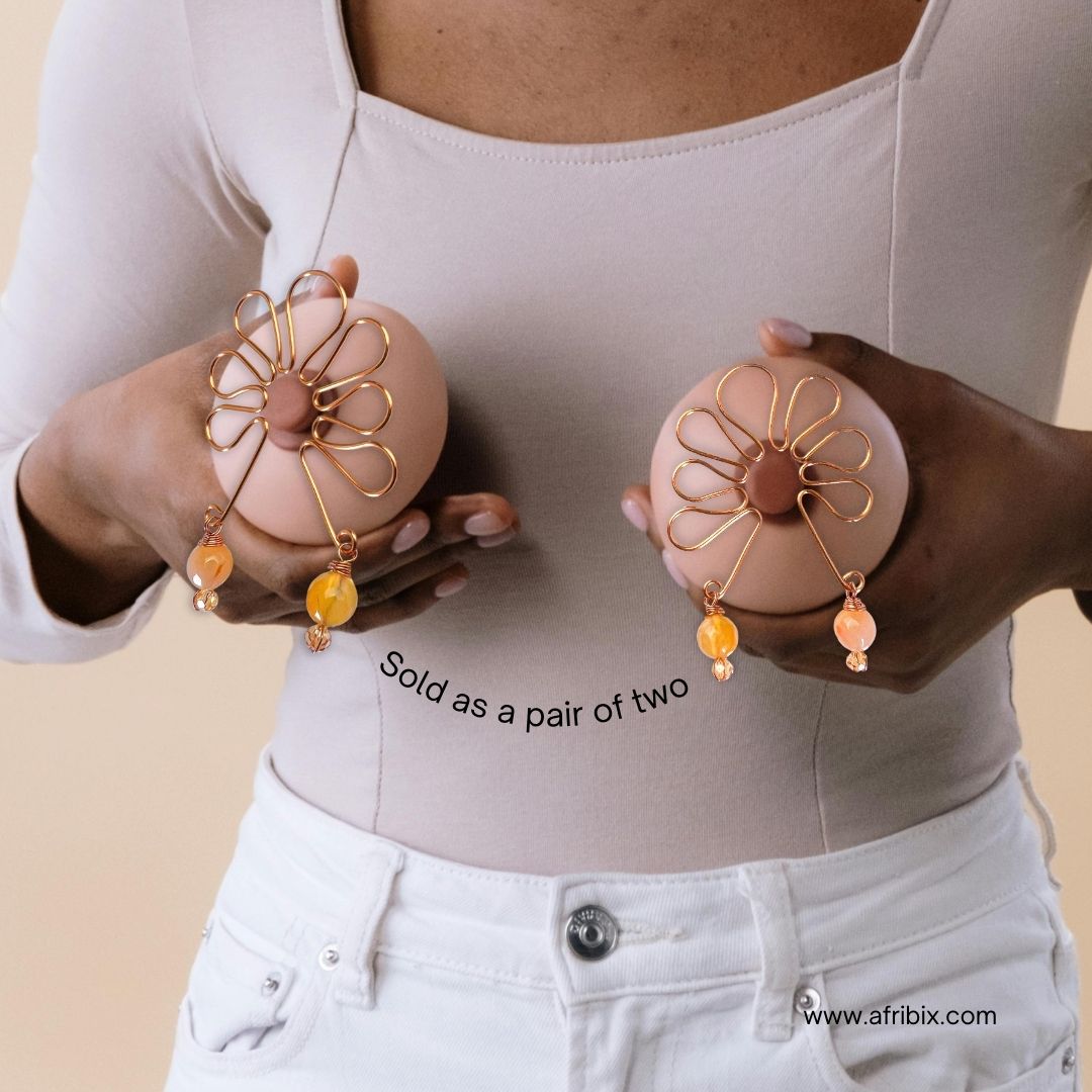 Regal Adjustable Non-permanent Crystal Nipple Rings, No Piercing Jewellery - Set of 2