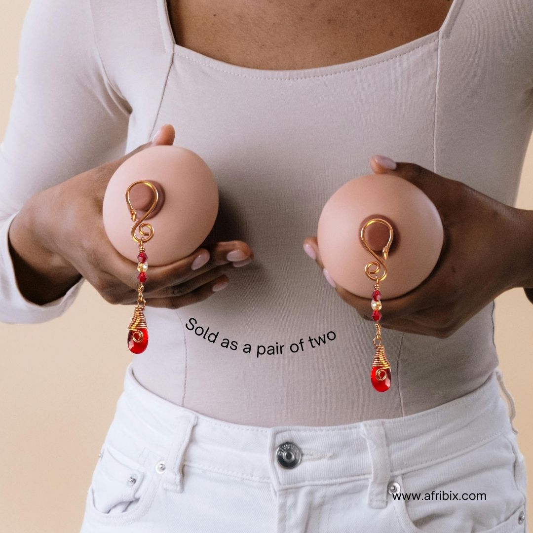 Serenade Adjustable Non-permanent Crystal Nipple Rings, No Piercing Jewellery - Set of 2