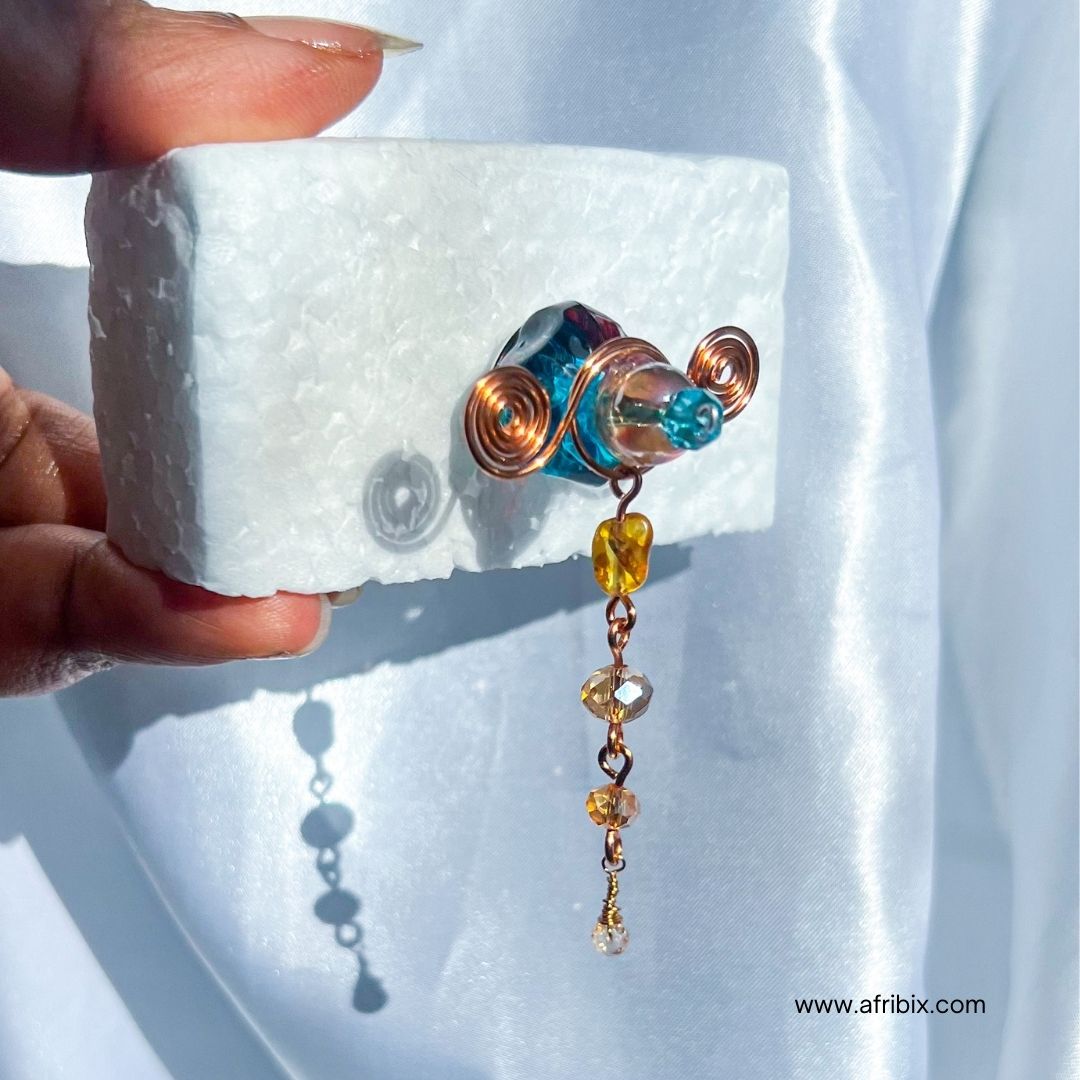 Syreni Citrine Adjustable Non-permanent Crystal Nipple Rings, No Piercing Jewellery - Set of 2