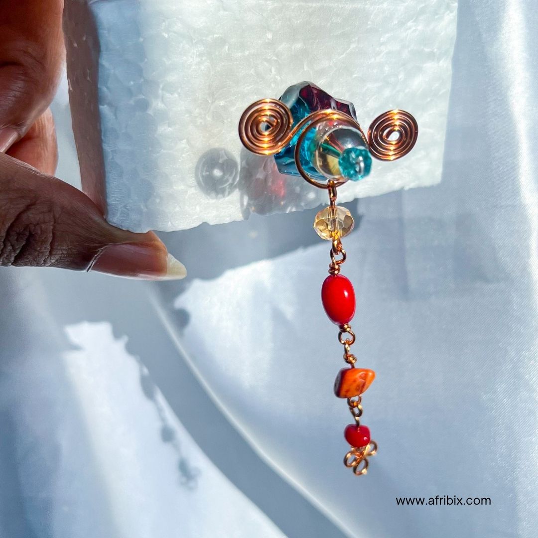 Syreni Coral Adjustable Non-permanent Crystal Nipple Rings, No Piercing Jewellery - Set of 2