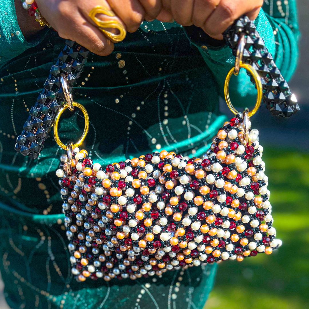 Alá Pearl Luxe Crystal Clutch Hand Bag