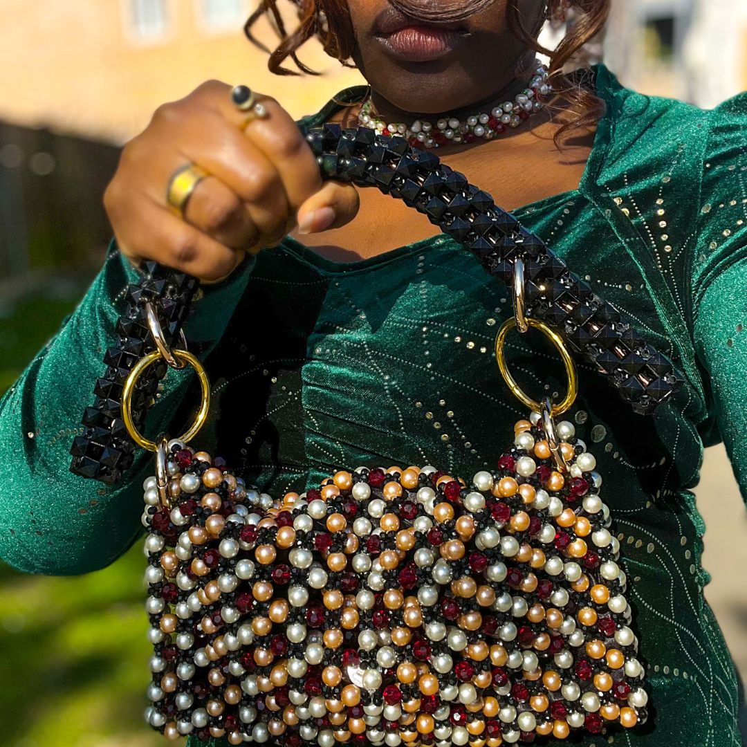 Alá Pearl Luxe Crystal Clutch Hand Bag