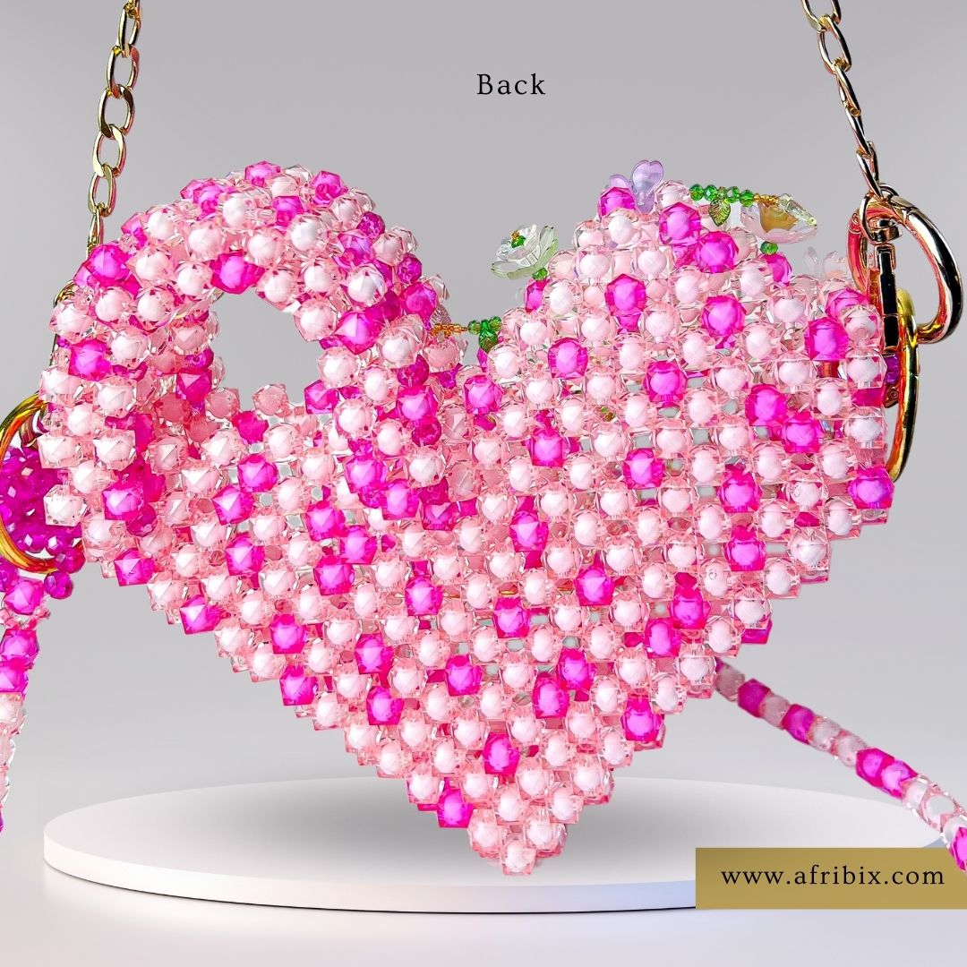 Bloom Floral Heart Pink Clutch Love Hand Bag