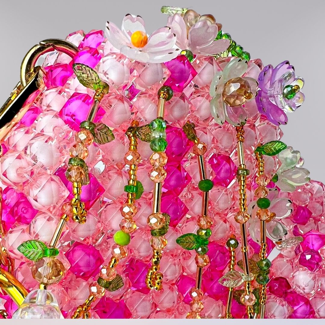 Bloom Floral Heart Pink Clutch Love Hand Bag