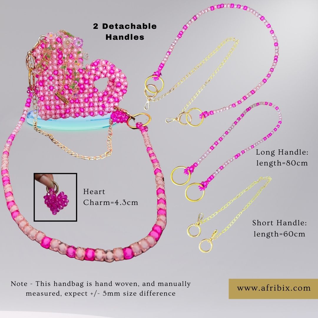 Bloom Floral Heart Pink Clutch Love Hand Bag