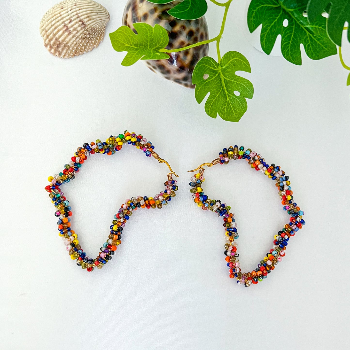 Map of Africa Multicoloured Hoop Earring