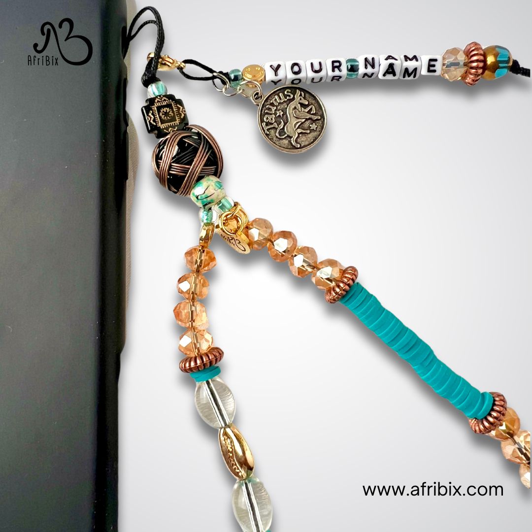 Crystal and Heishi Bead Mobile Phone Wrist Strap Charm