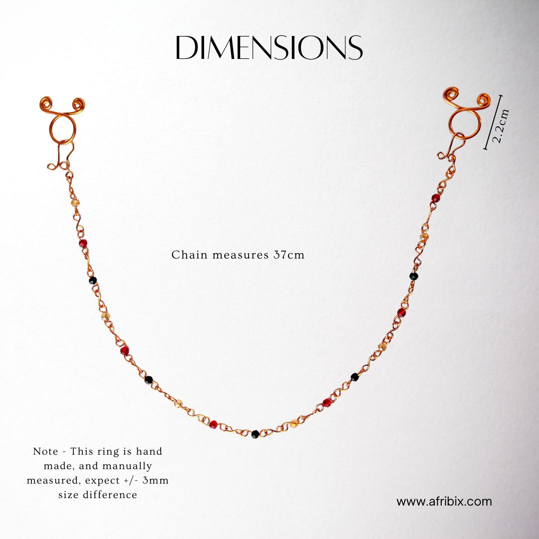 Adagio Chain Adjustable Non-permanent Crystal Nipple Rings, No Piercing Jewellery