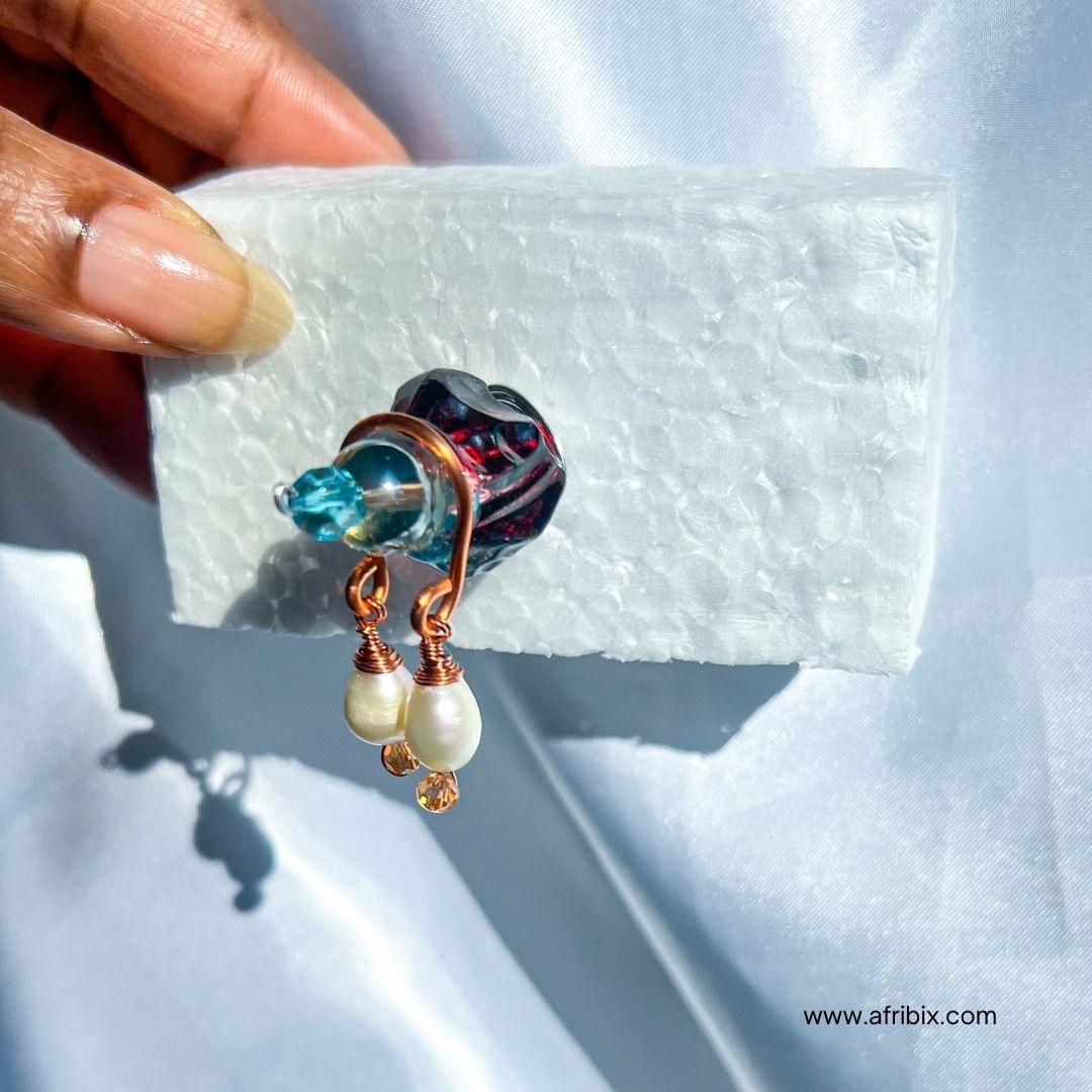 Eden Pearl Adjustable Non-permanent Nipple Rings, Gemstone Nipple Jewellery  - Set of 2