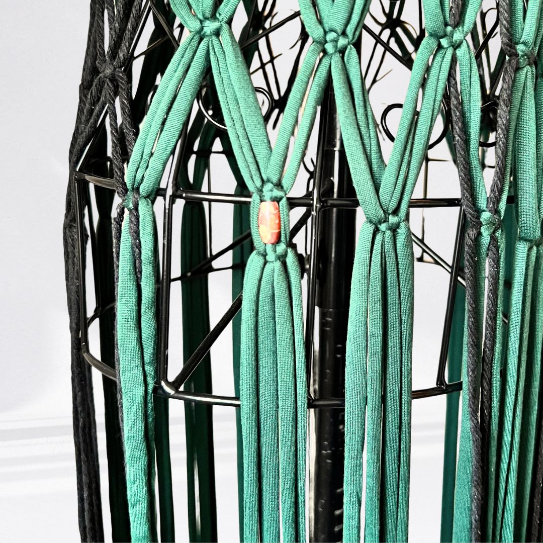 Emerald Green Halter Neck Fringe Net Top - Lucy