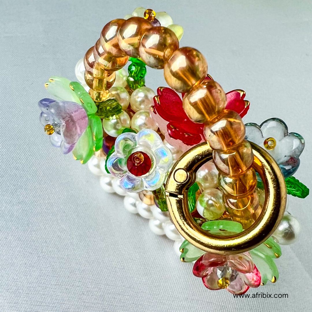 Lily Flower Basket Luxury Bag Charm, Tulip Bouquet Purse Charm, Women Bag Accessories