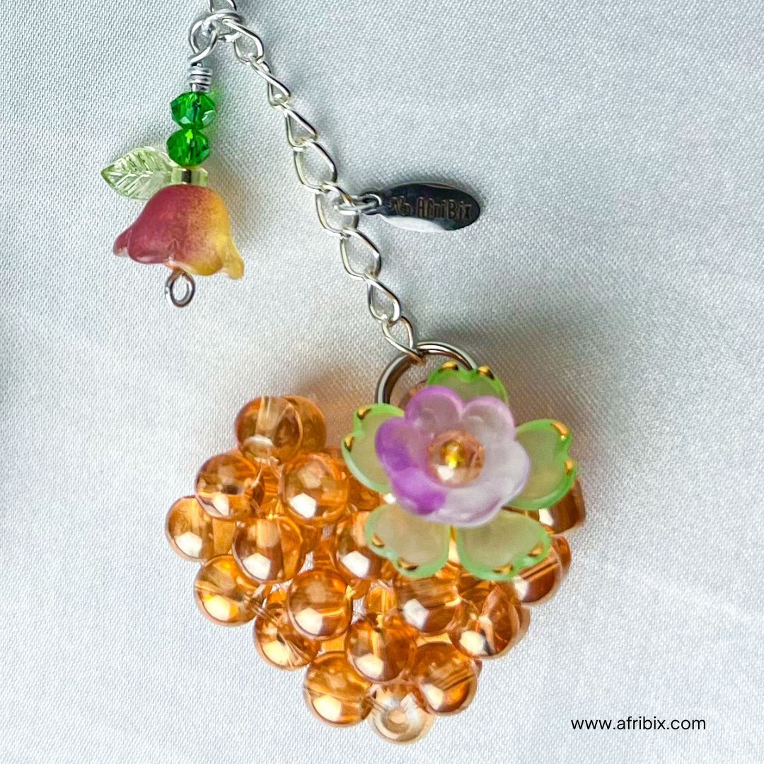 Gold Love Heart Bag Charm, Women's Floral Bag Accessory