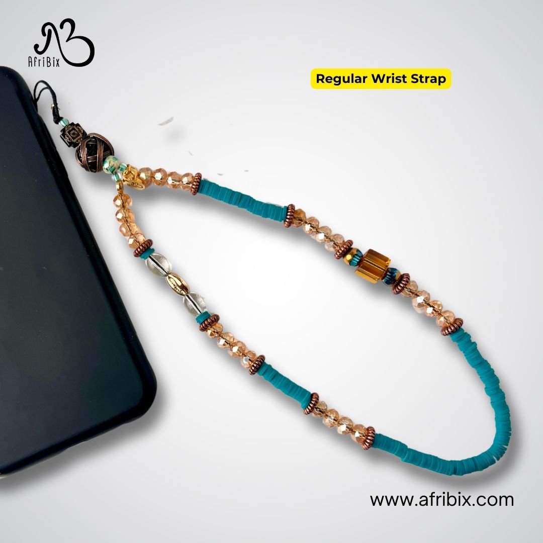 Crystal and Heishi Bead Mobile Phone Wrist Strap Charm