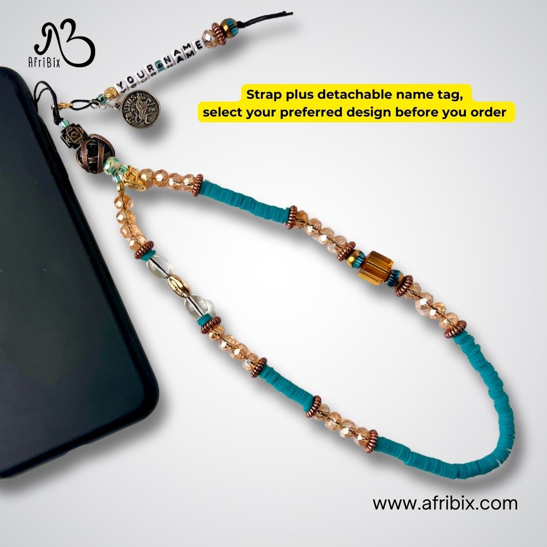 Crystal and Heishi Bead Mobile Phone Wrist Strap Charm