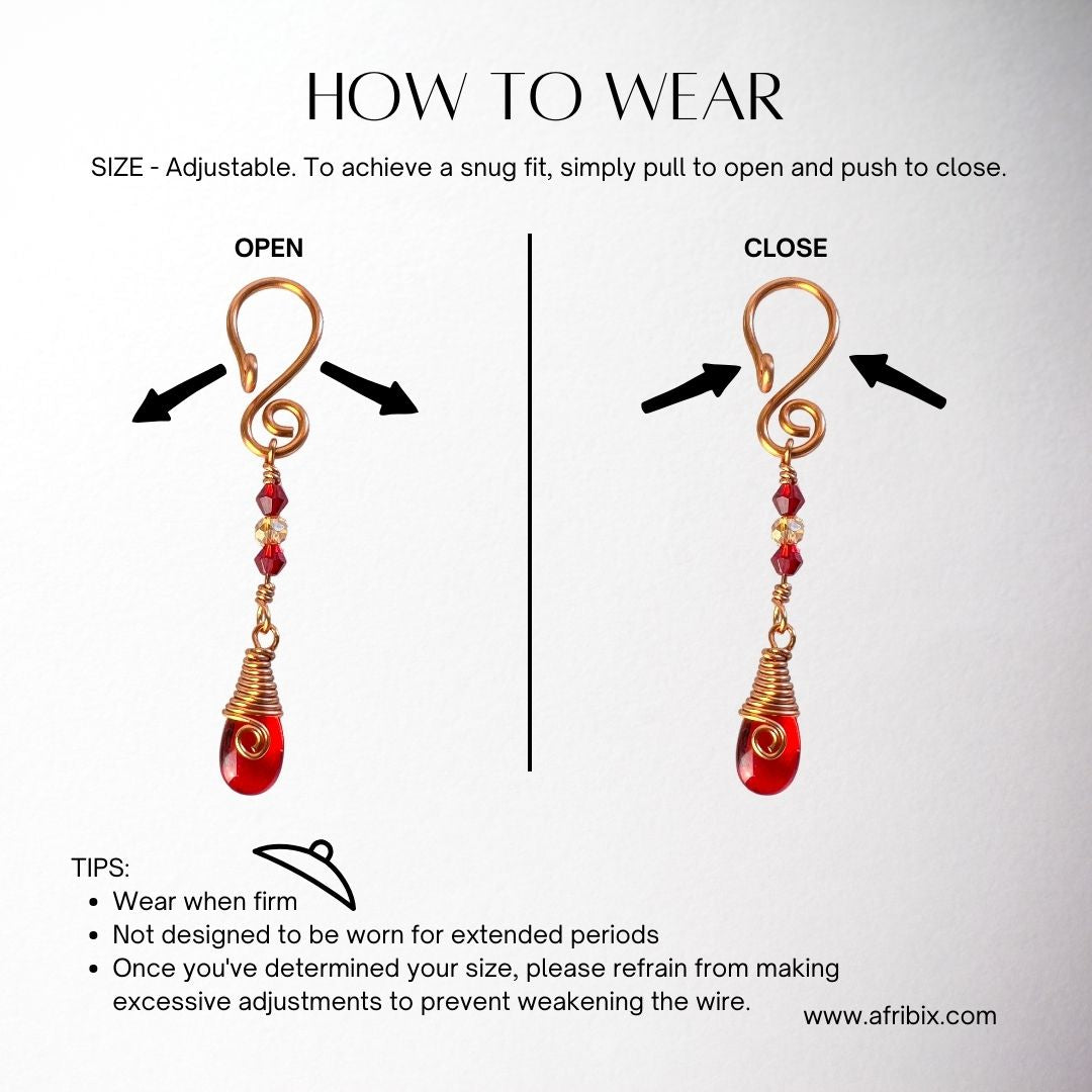 Serenade Adjustable Non-permanent Crystal Nipple Rings, No Piercing Jewellery - Set of 2