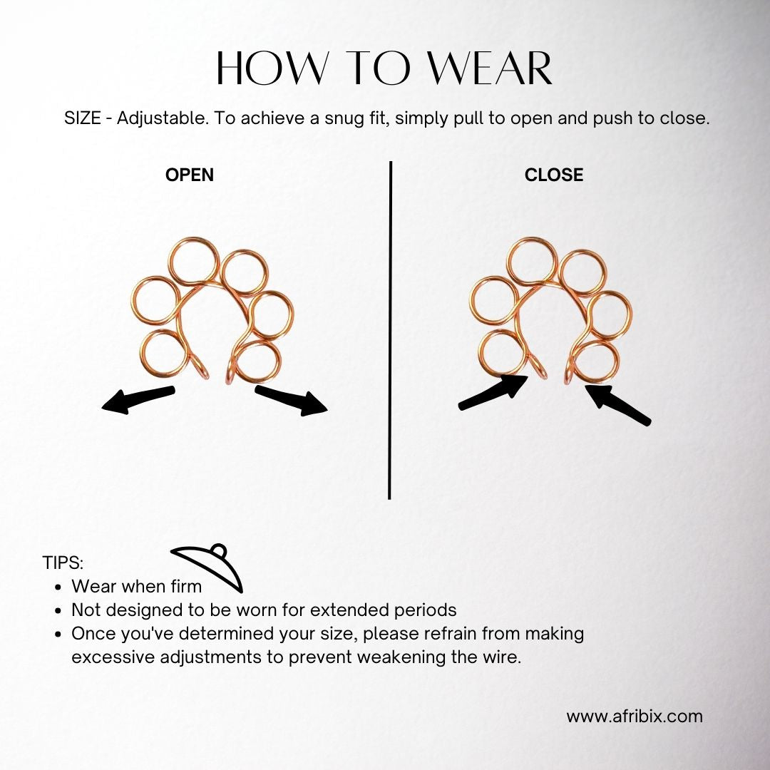 Majesty Adjustable Non-permanent Nipple Rings, No Piercing Jewellery - Set of 2