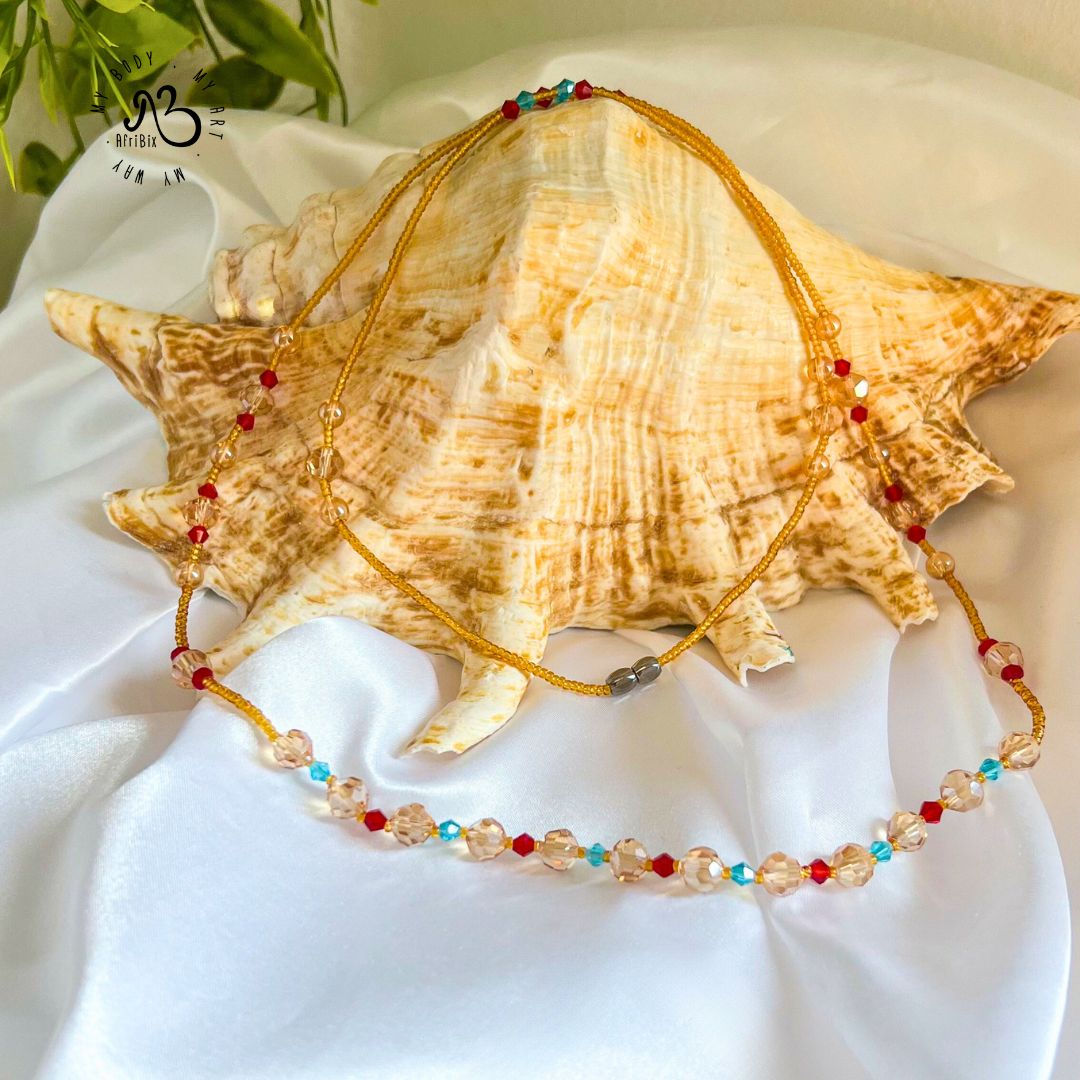 Įfunayá Gold Crystal Waist Bead Set of 2